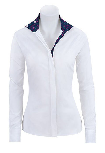 Rj Classics Ladies Prestige Show Shirt 48 Wht/Nvy