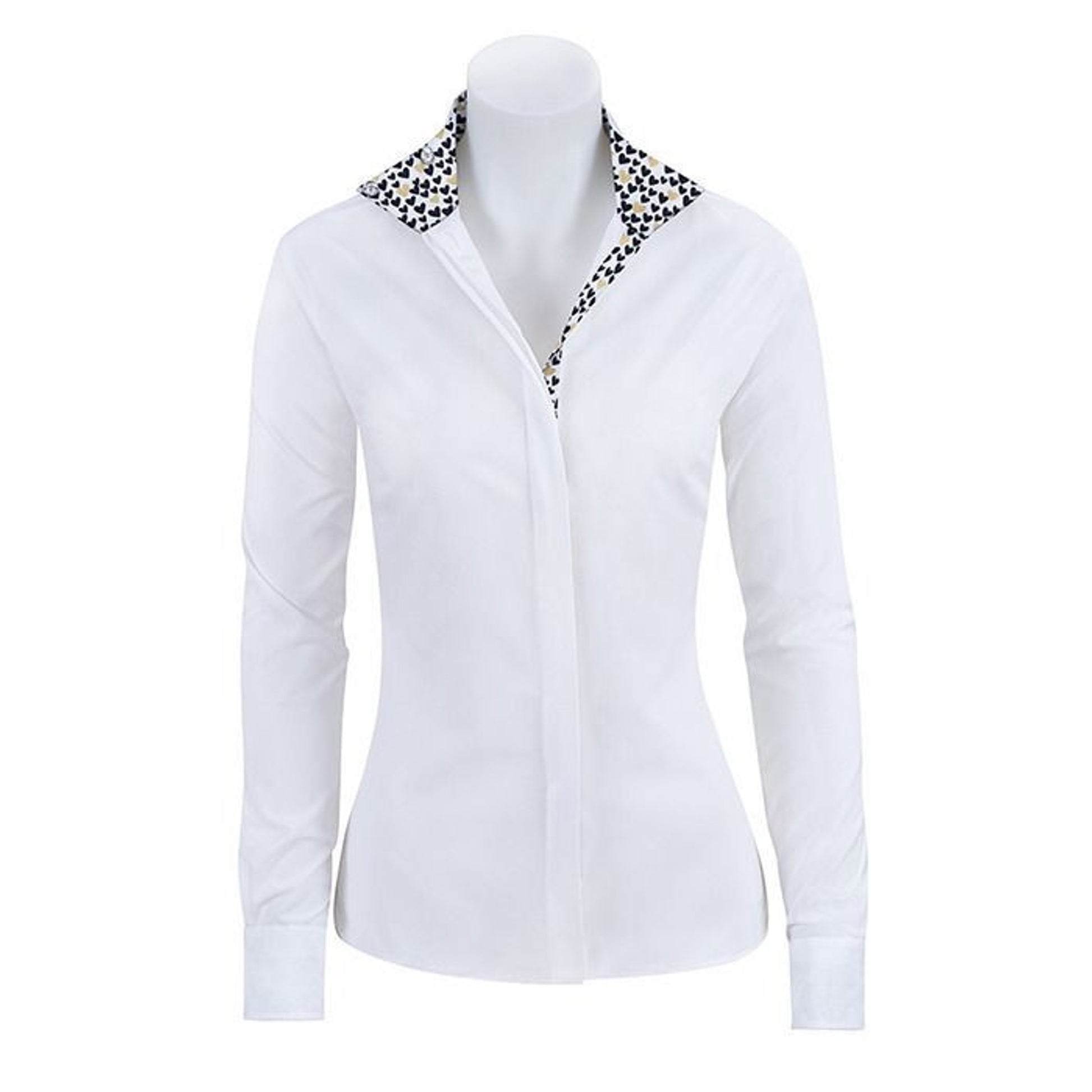 Rj Classic Ladies Prestige ShowShirt 46 Wh/Bk/Gold