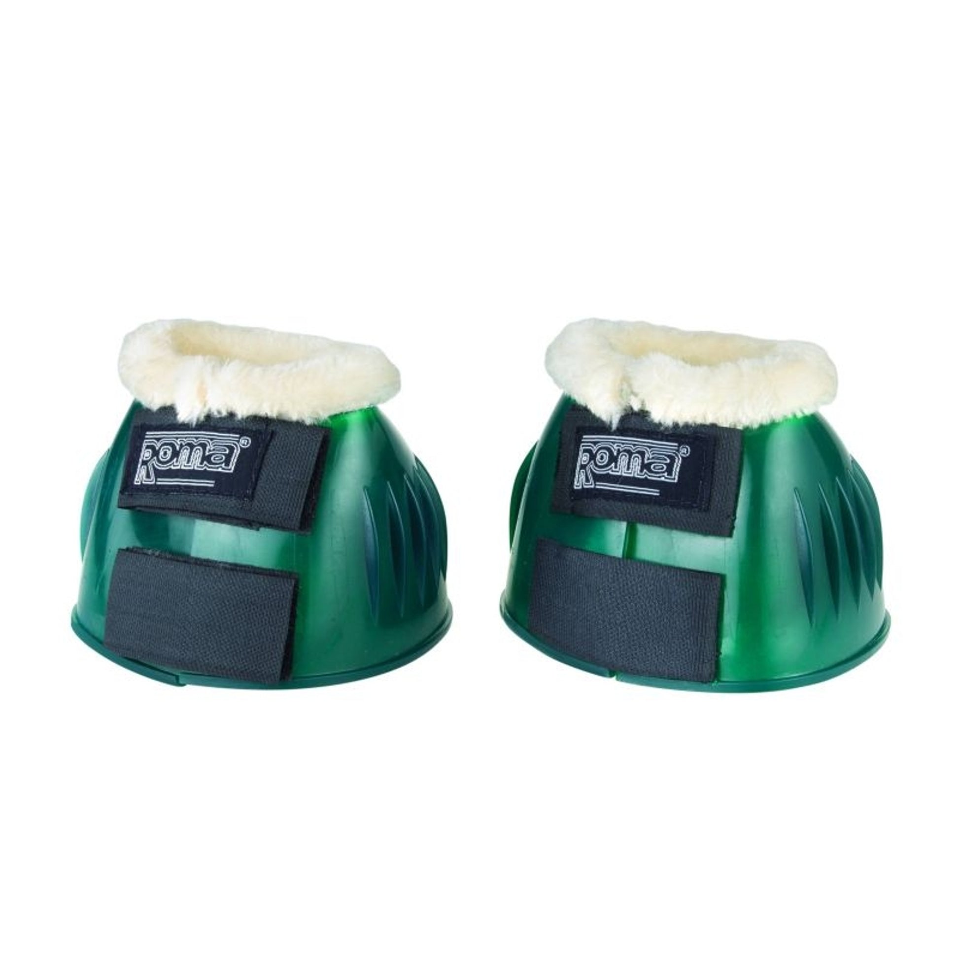 Roma Fleece Trim Rubber Bell Boots Cob Black