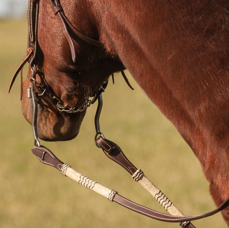 Cashel Quick Change Rawhide Trim Split Reins Brn