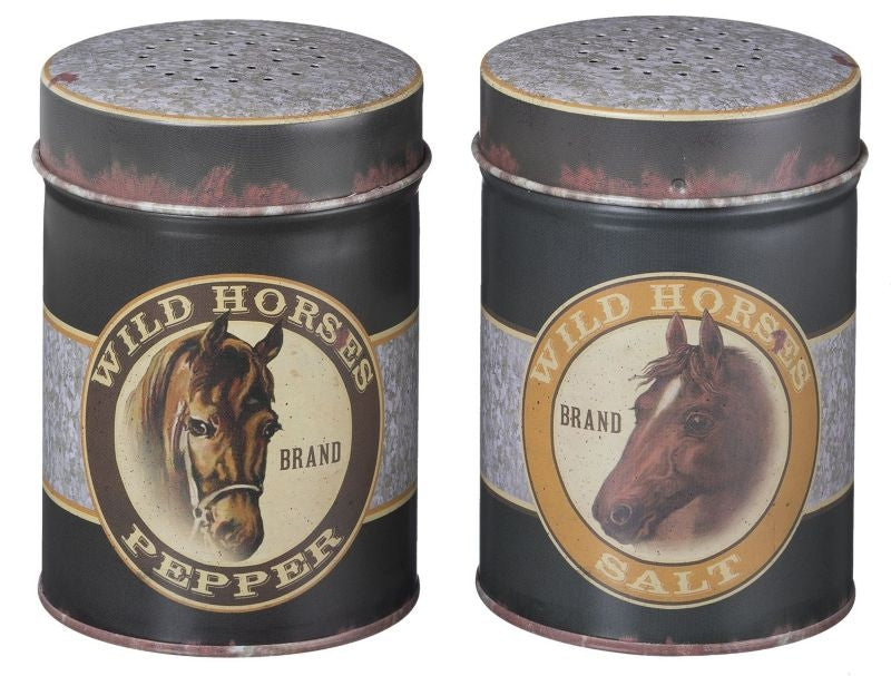 Horse Salt Pepper Shaker SetBk/Wh