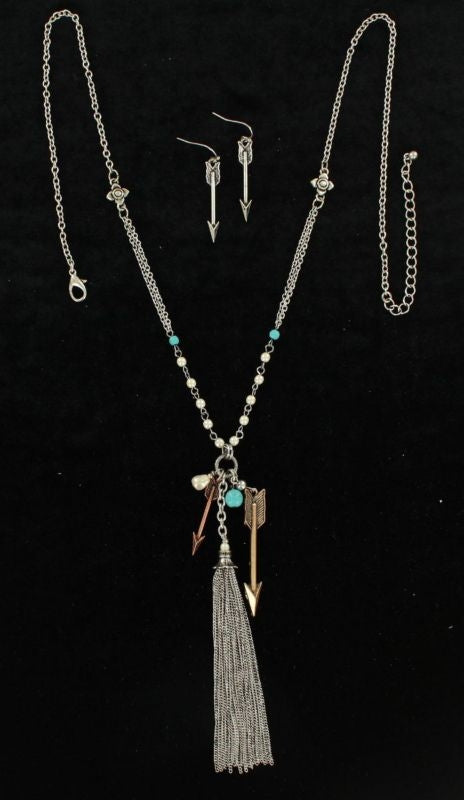 Blazin Roxx X-Large Arrow Chain Fringe Jewelry Set