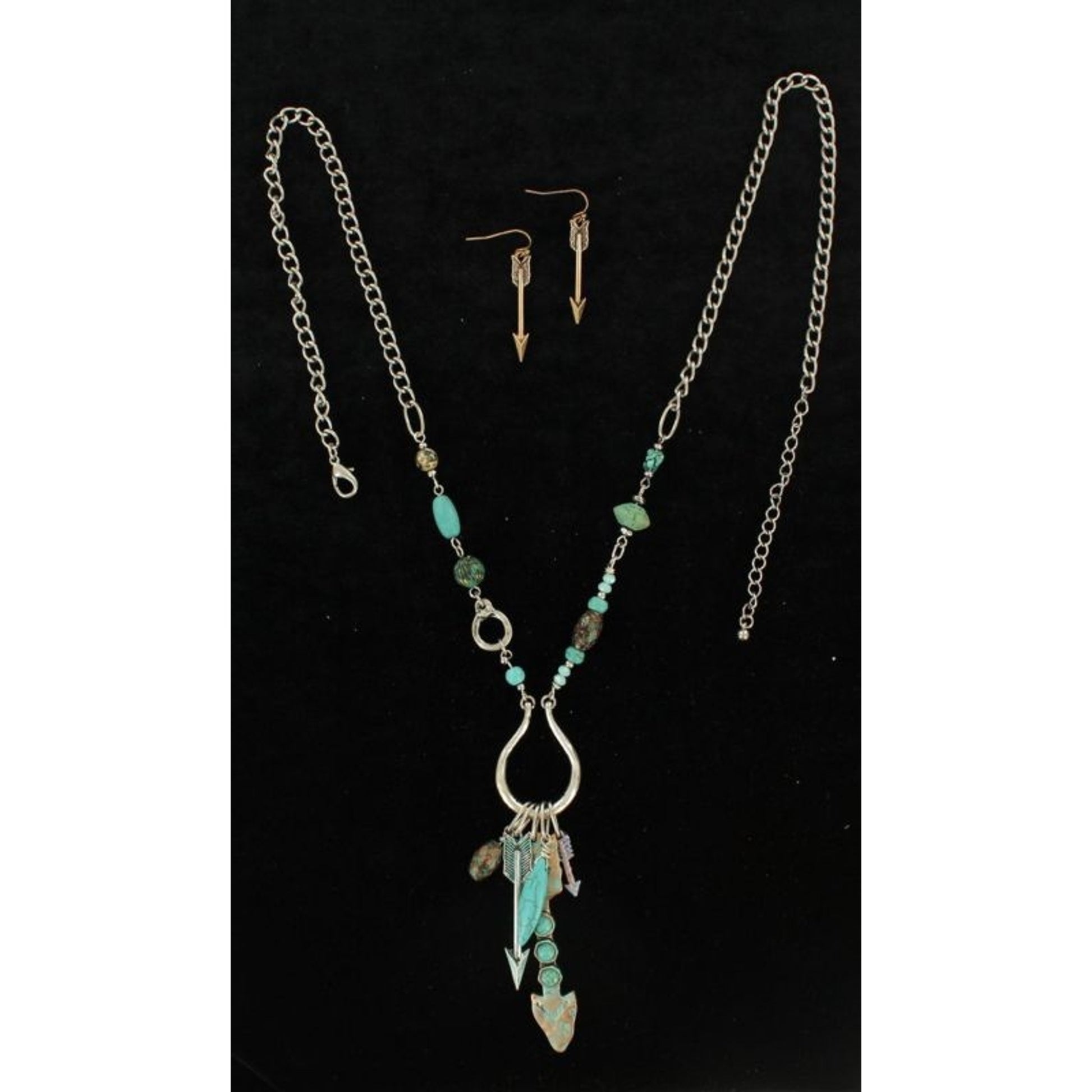 Blazin Roxx X-Large Beaded Arrow Jewelry SetBk/Wh