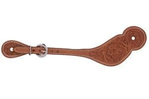 Metalab Leather Floral Western Spur Straps Tan