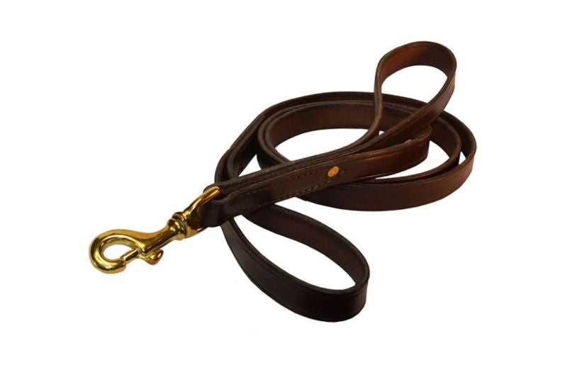 Perris 3/4 Leather Dog Safety Leash - 5 5ft Havana