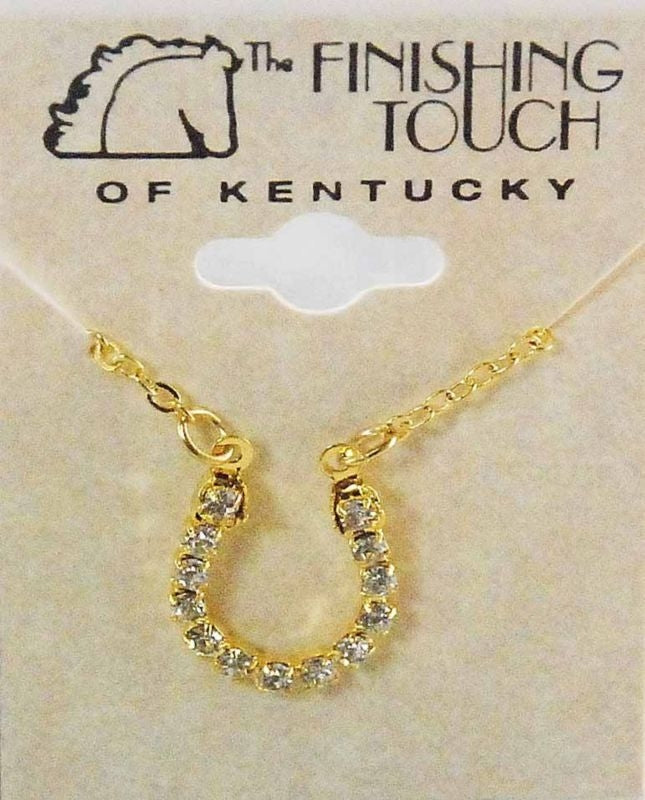 Western Edge Crystal Rhinestone Horseshoe Necklace