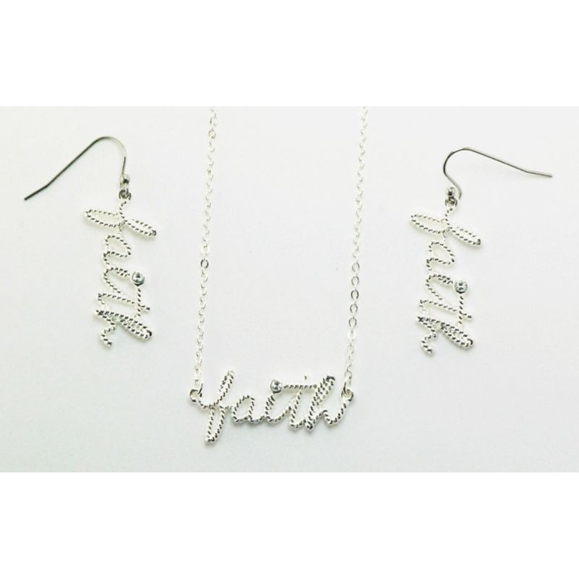 Western Edge Faith Crystal Rope Earrings/Necklace