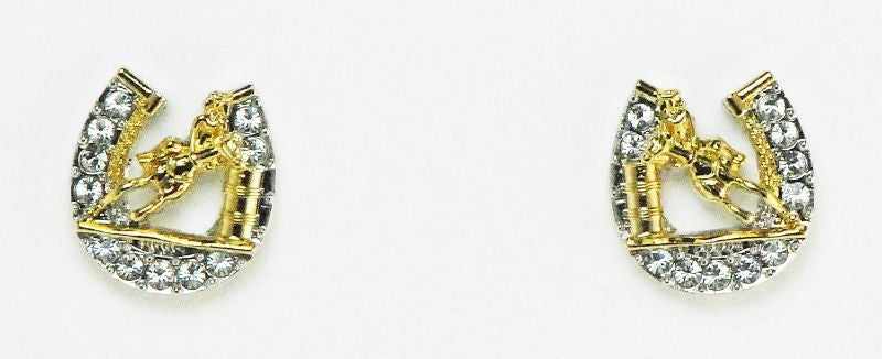 Western Edge Horseshoe Barrel Racer Earrings