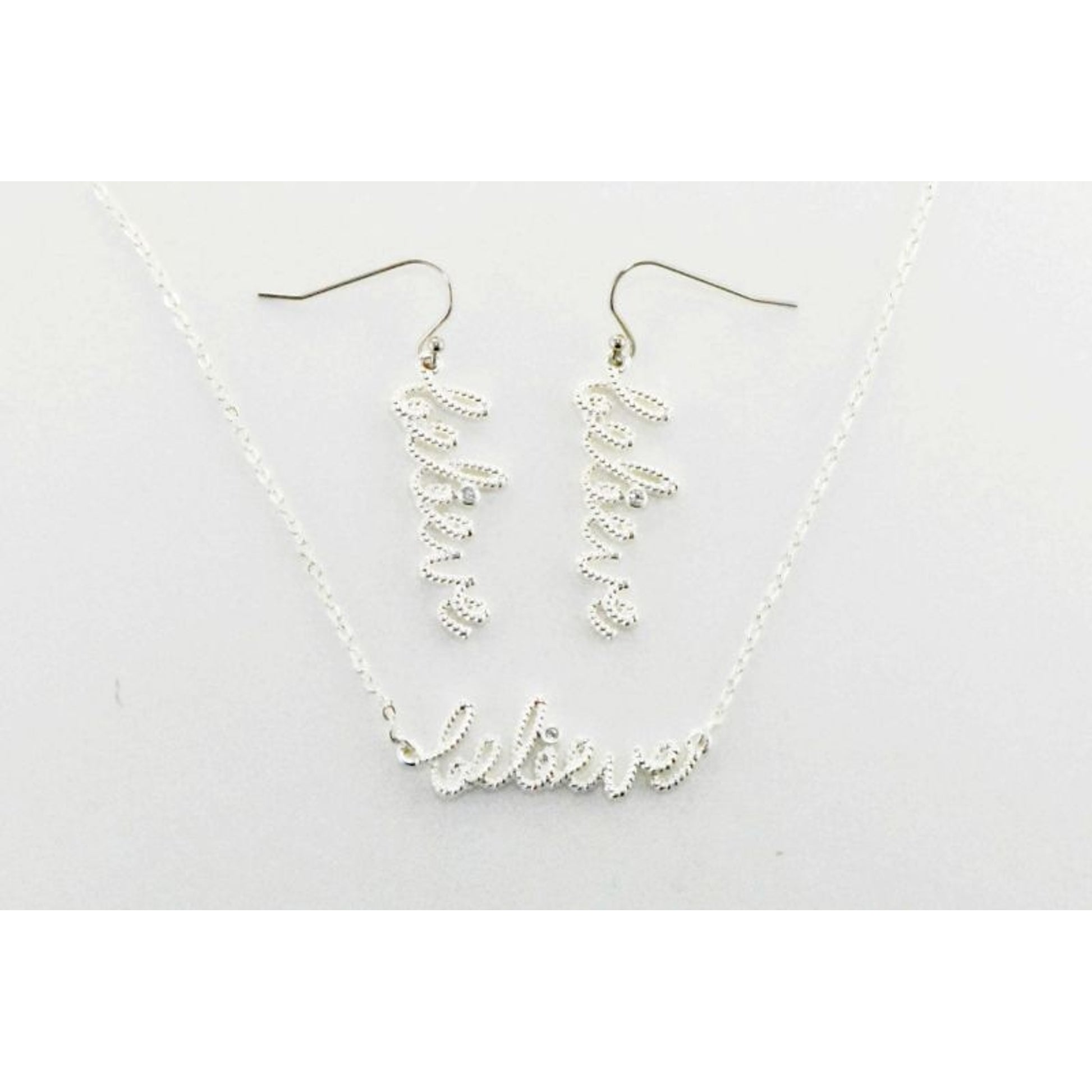 Western Edge Believe Crystal Rope Earring/Necklace