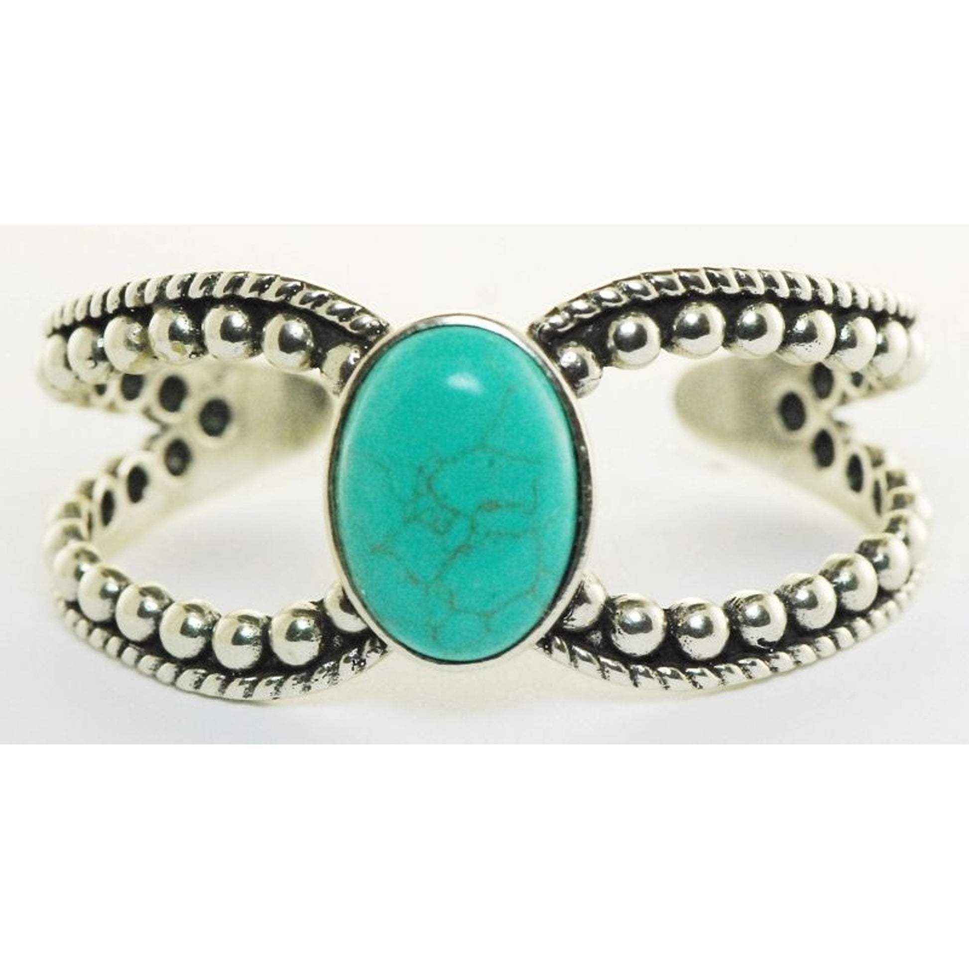 Western Edge Large Stone Beaded Bracelet Turquoise