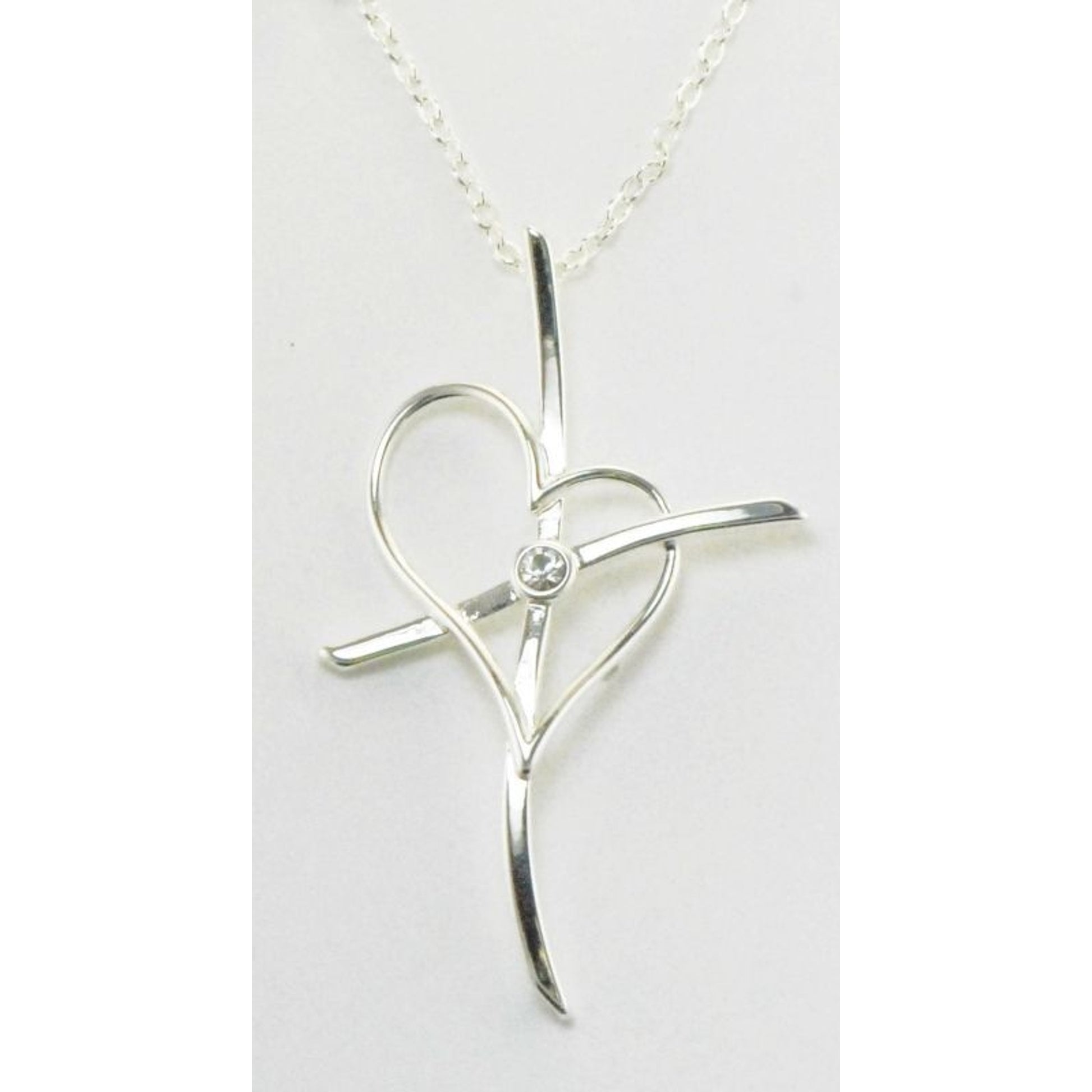 Western Edge Necklace Cross My Heart Crystal