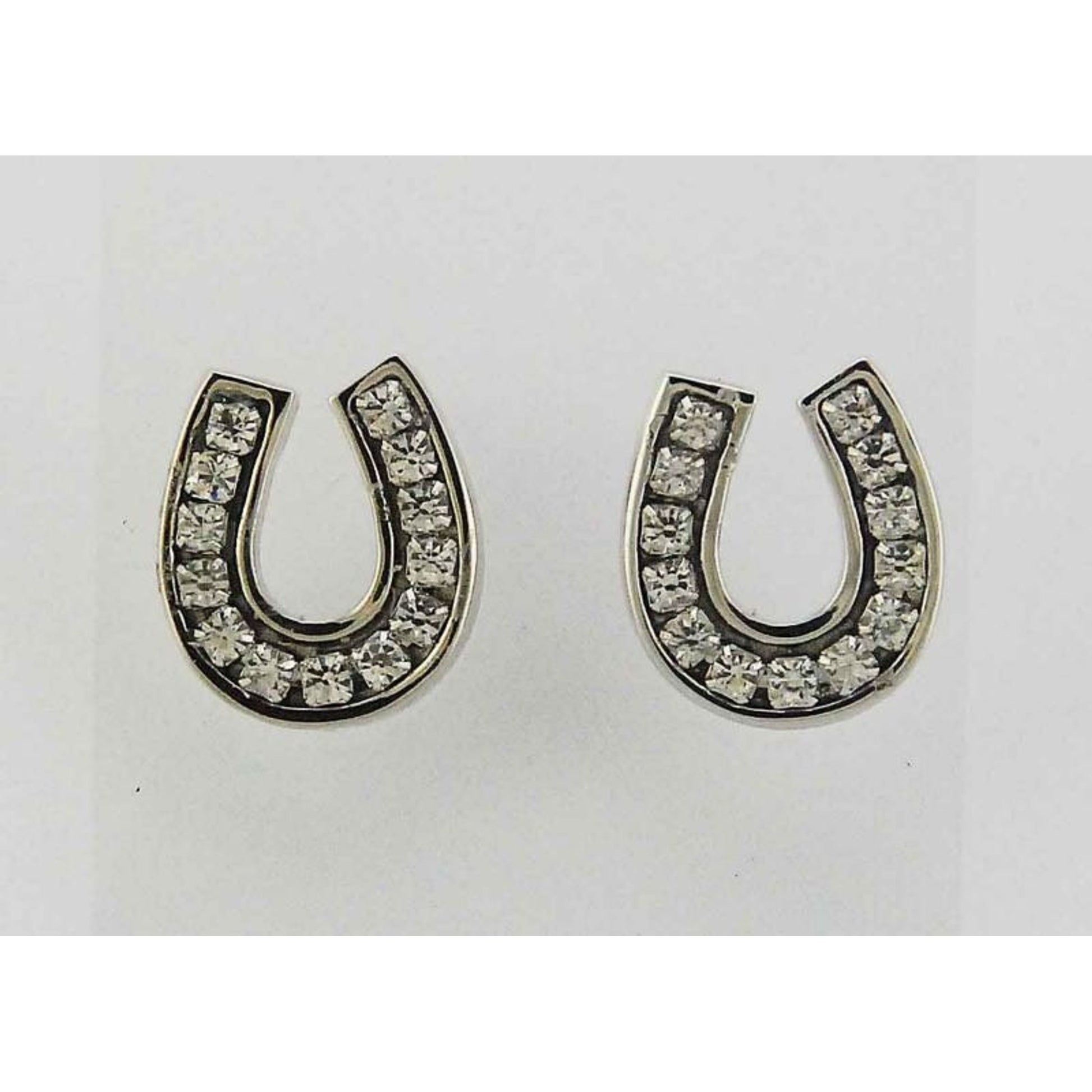 Western Swarovski Channel Set Horseshoe Earrings