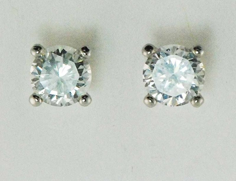 Western Edge Swarovski Crystal Stud Earrings Rhod