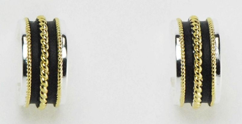 Western Edge Two Tone Rope Cuff Earrings