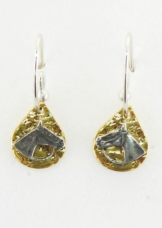 Horse Head/Reins French Wire Earring Gold/Silver