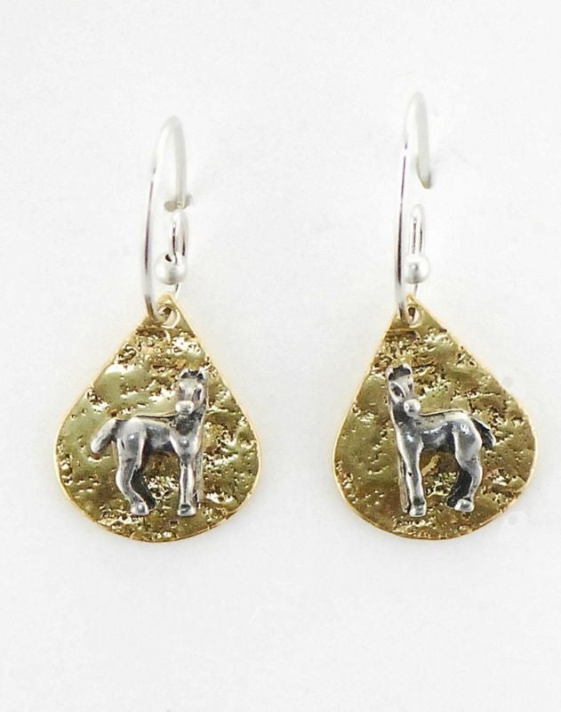 Textured Teardrop French Wire Earrings Gold/Silver