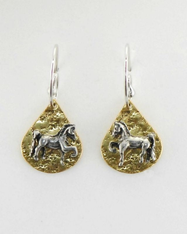 Texture Teardrop French Wire Earrings Gold/Silver