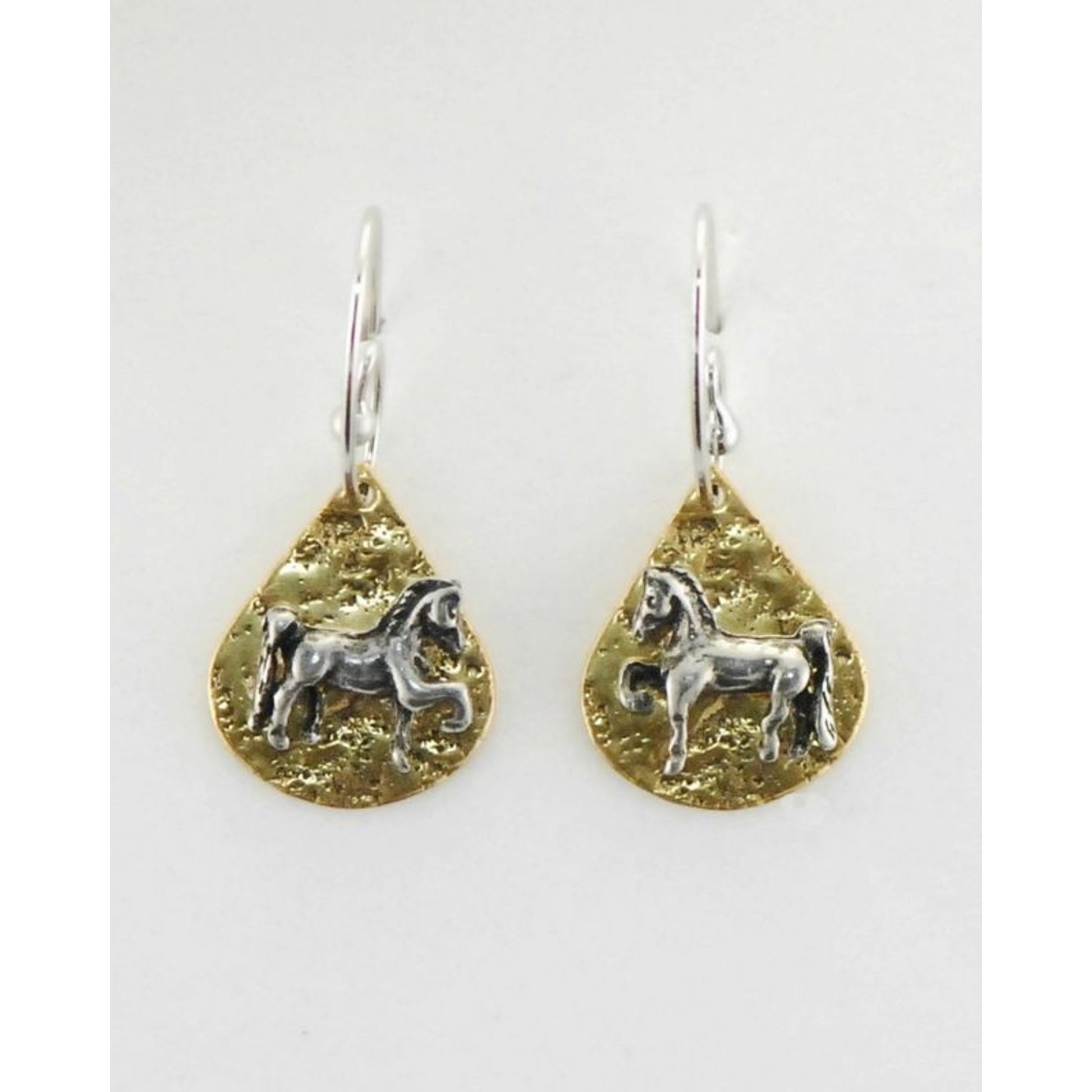 Texture Teardrop French Wire Earrings Gold/Silver