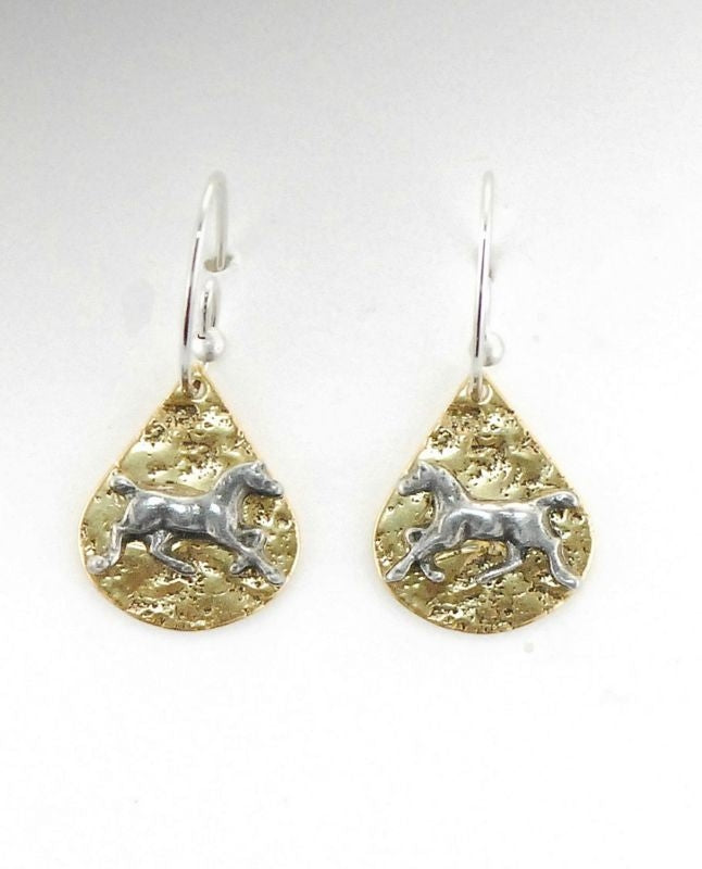 Textured Teardrop French Wire Earrings Gold/Silver