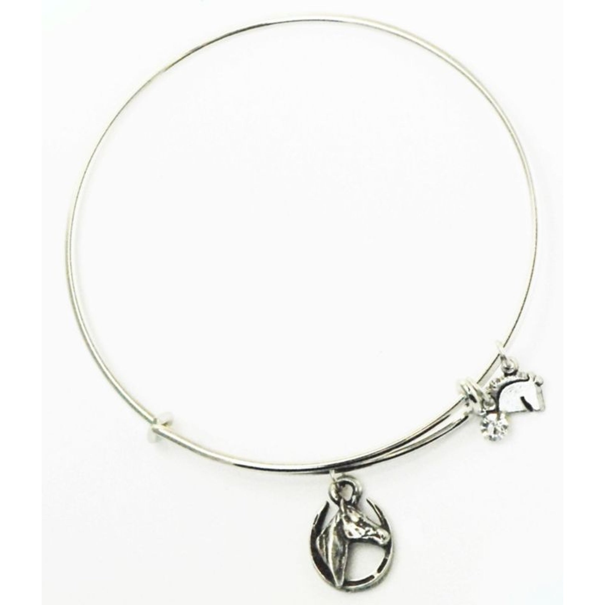 Horse Head In Shoe Plain Wire Adjustable Bangle
