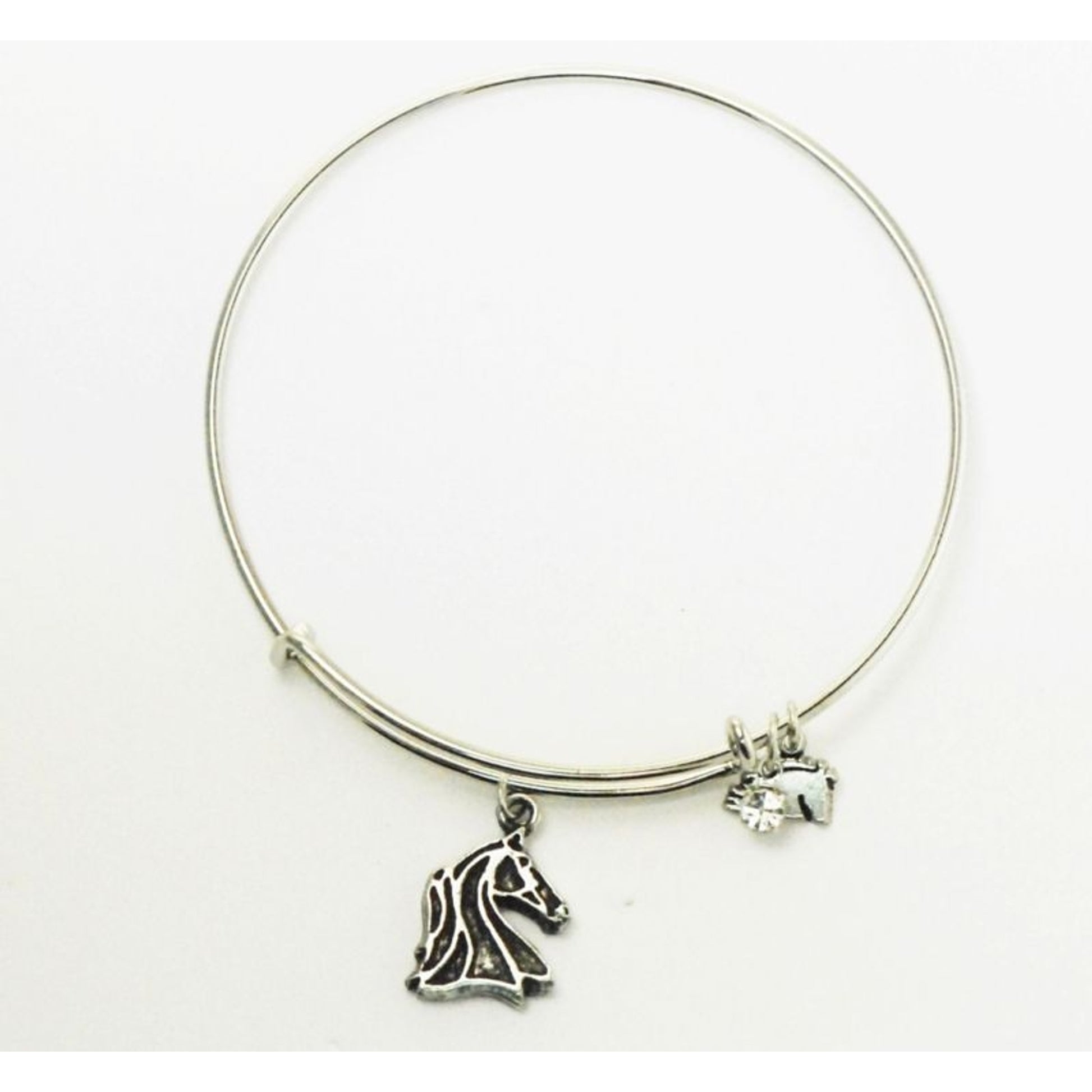 Outline Horse Head Plain Wire Adjustable Bangle