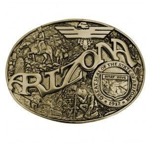 Arizona State Heritage Attitude Buckle Brn