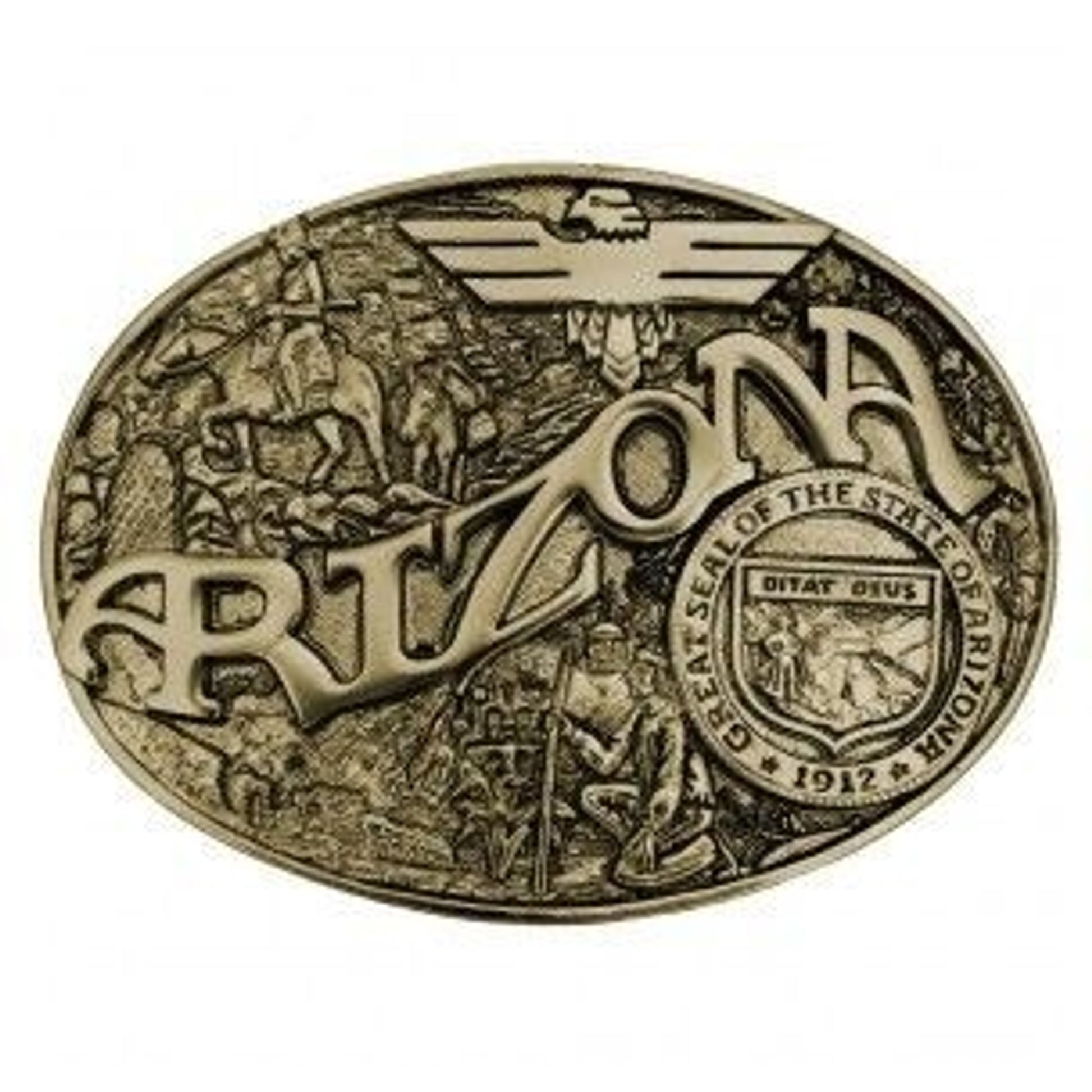 Arizona State Heritage Attitude Buckle Brn