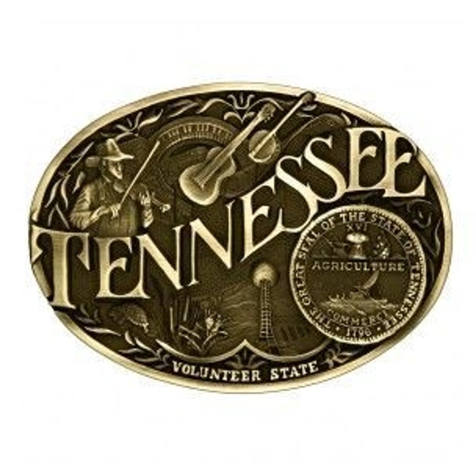 Tennessee State Heritage Buckle 3.625X2.75 Br