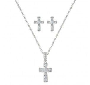 Montana A Mark Of Faith Cross Jewelry Set SlvPlate