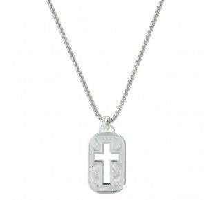 WesternLace CrossCut Out Token Necklace 1.04x2.74