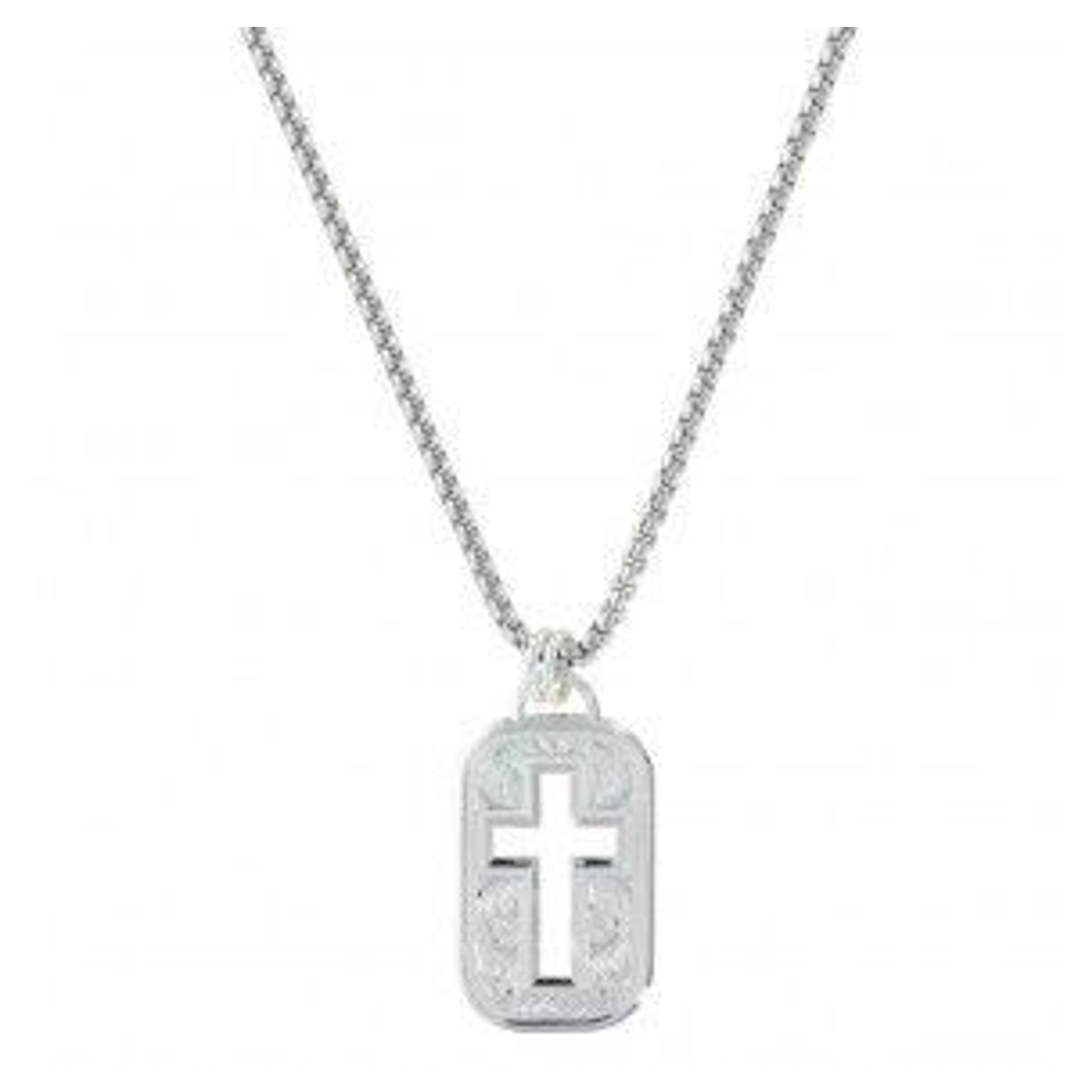WesternLace CrossCut Out Token Necklace 1.04x2.74