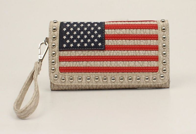 Nocona Americana American Flag ClutchBk/Wh