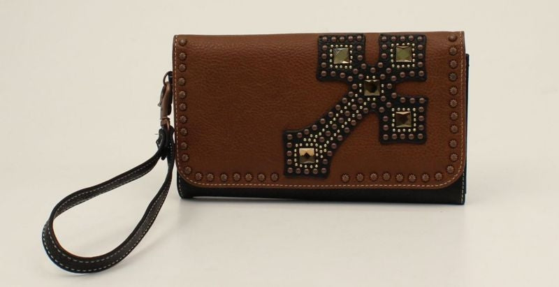 Nocona Delilah Nailhead And Cross ClutchBk/Wh