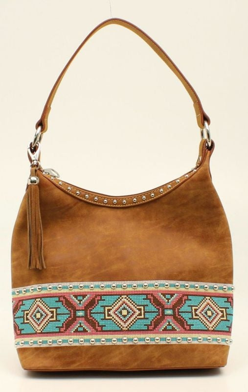Nocona Shania Aztec Ribbon Hobo BagBk/Wh