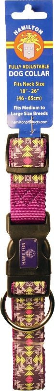 Ribbon Overlay Adjust Dog Collar 1 x 18-26 Purple