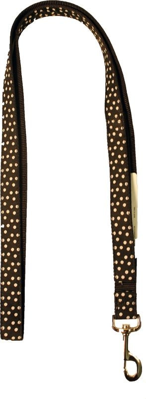 Ribbon Overlay Single Thick Dog Lead 5ft Bk