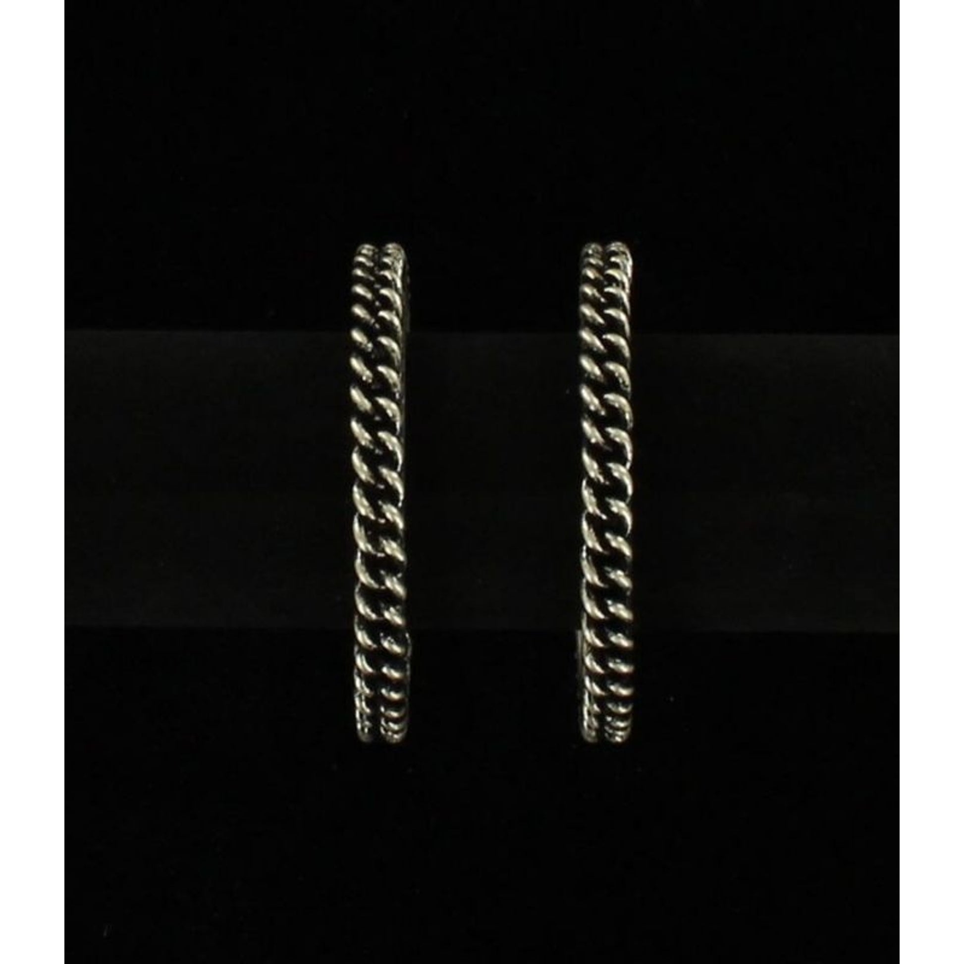 Blazin Roxx Rope Hoop EarringsBk/Wh
