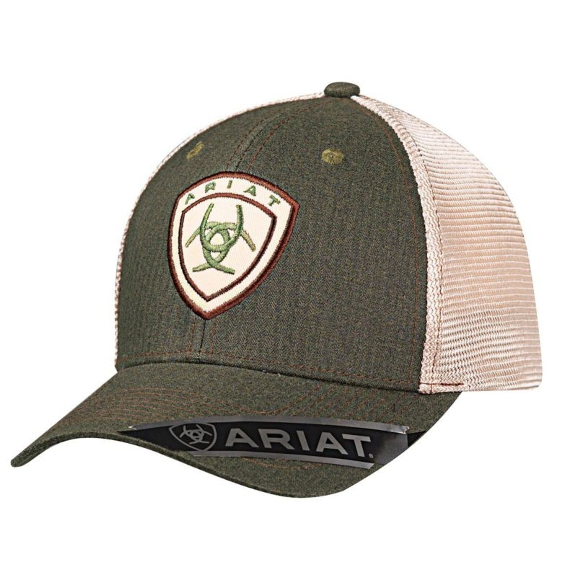 Ariat Mens Center Logo Mesh Back Hat Black Green