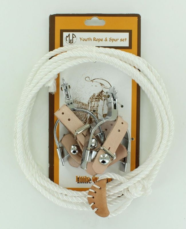 Little Outlaw Kids Rope And Spurs SetBk/Wh