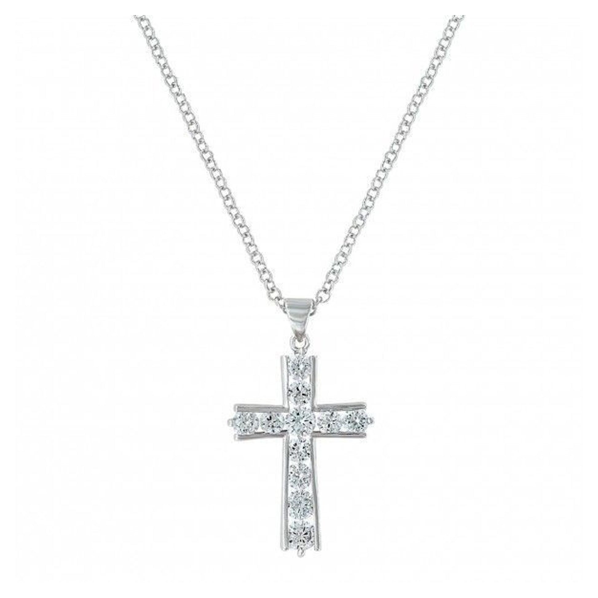 Montana Round Bling Brilliance Cross Necklace