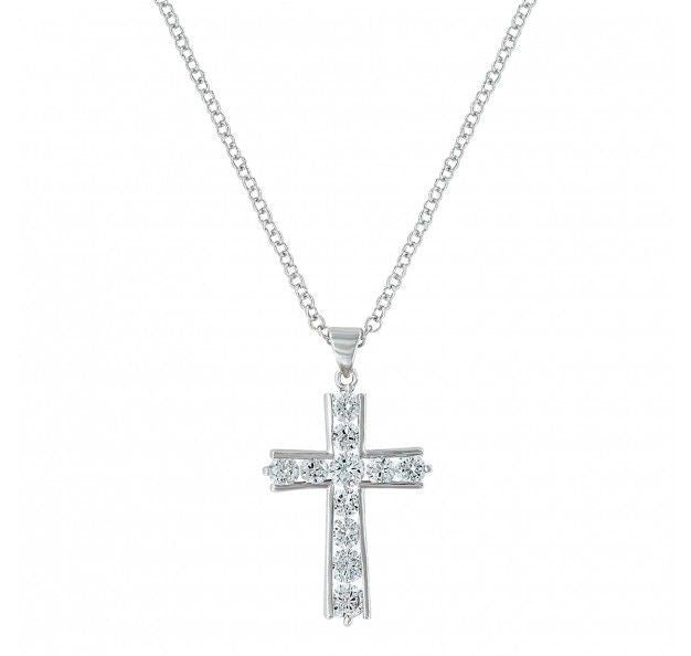 Montana Round Bling Brilliance Cross Necklace