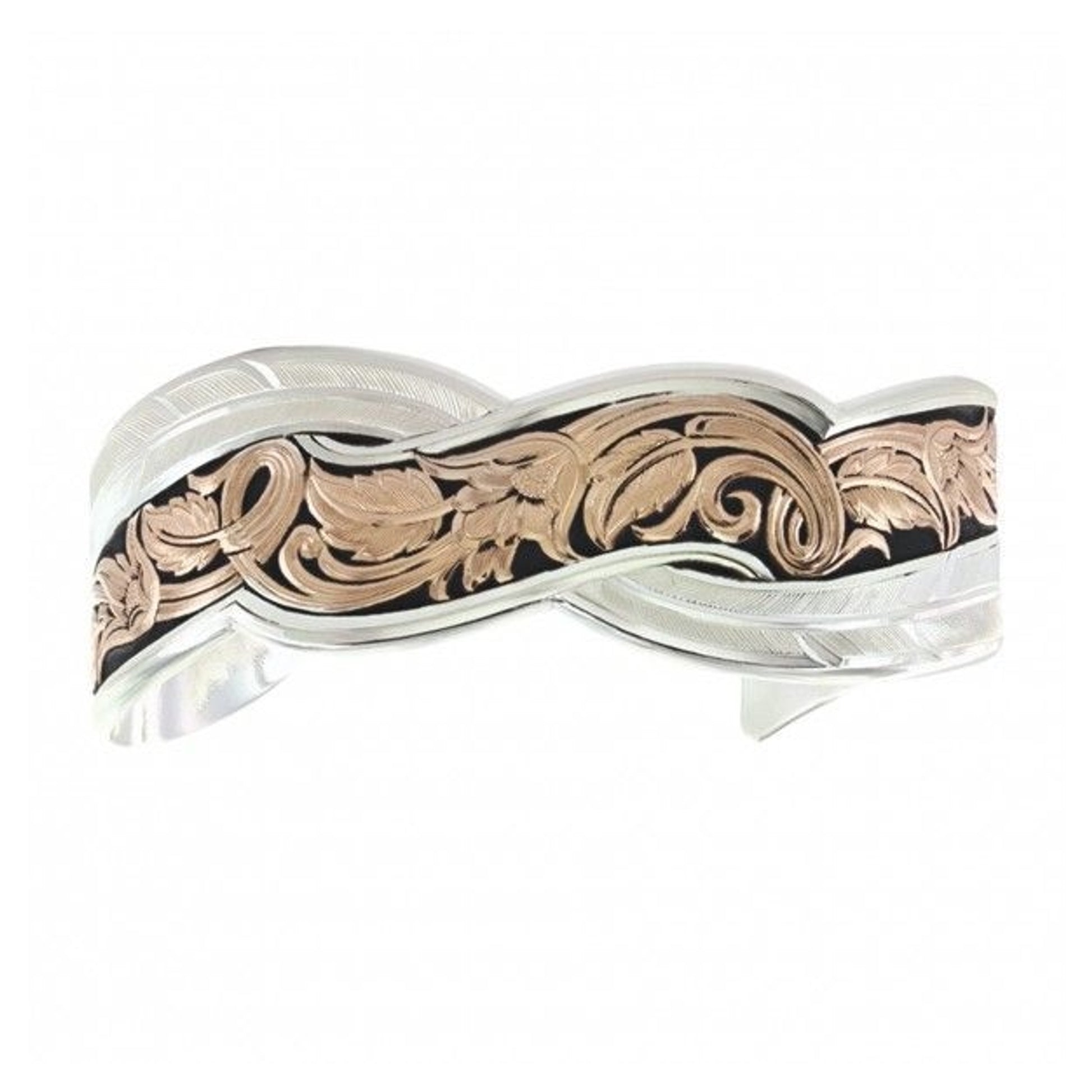 Montana TwoTone Sweeping Leather CutCuff Bracelet