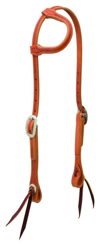 Weaver Basketweave Sliding Ear Headstall Brn