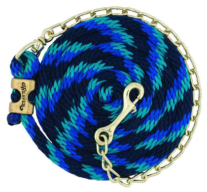 Poly Lead Rope With Brass Plated Swivel Chain 8ft