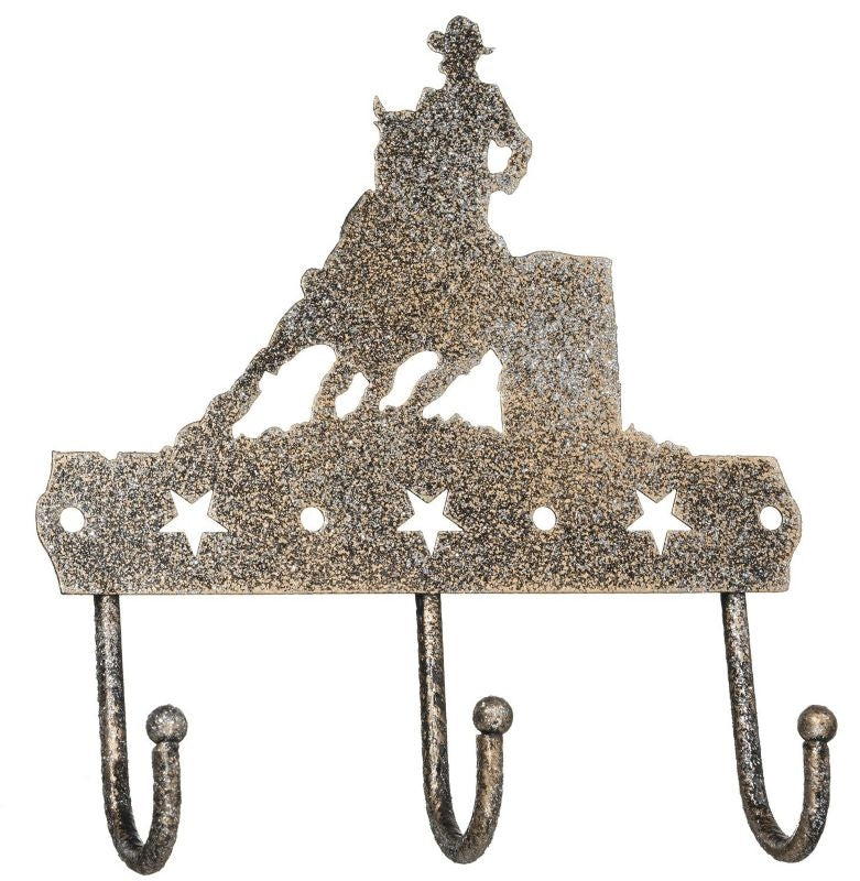 Tough1 3 Hook Rack/Equine Motif/Glitter Finish