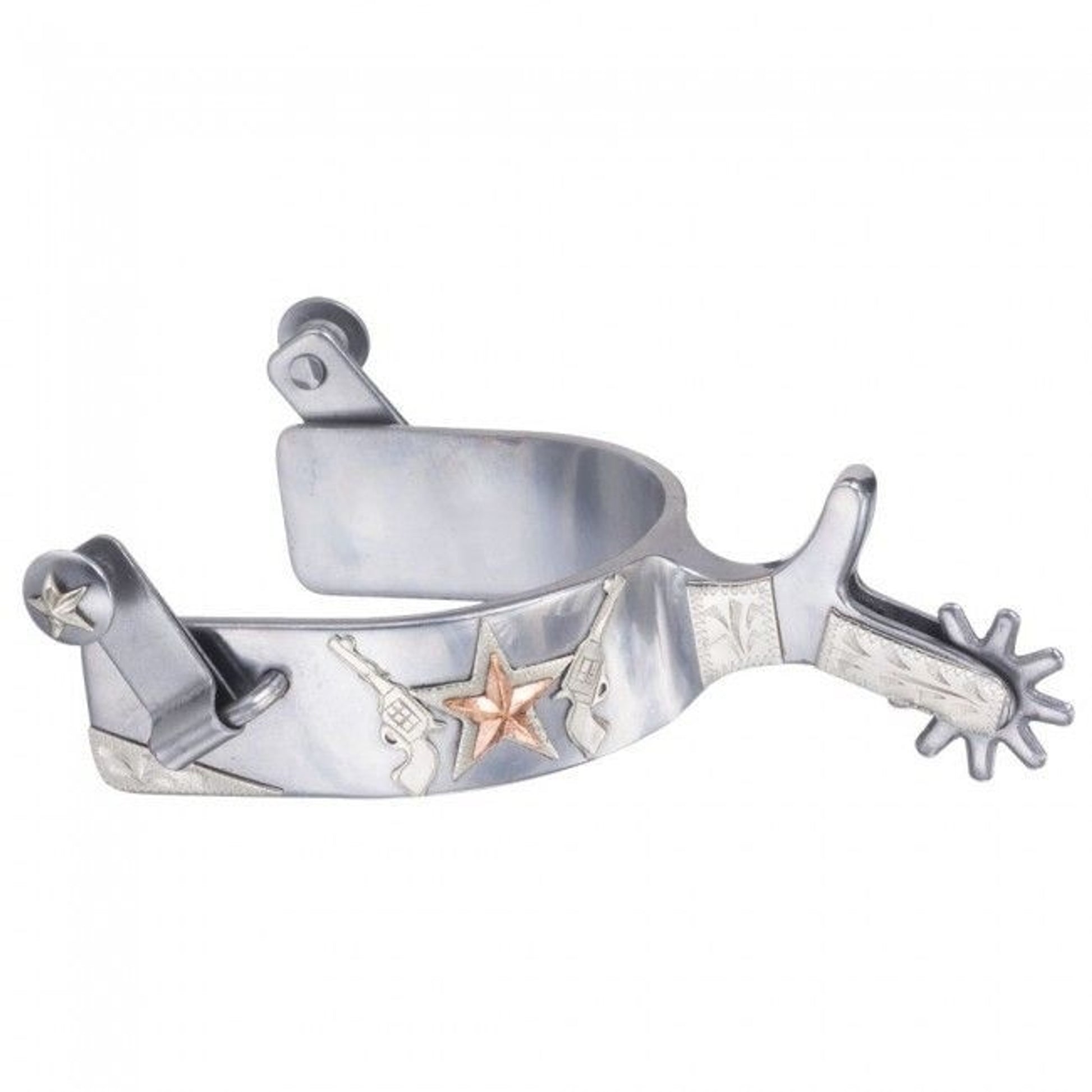 Tough1 Sweet Iron Spurs With Gun And Star Design B