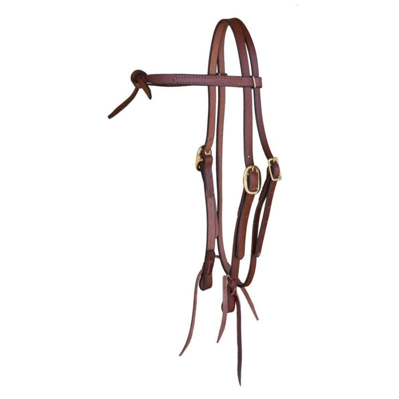 Knotted Brow B English Bridle Leather Headstall