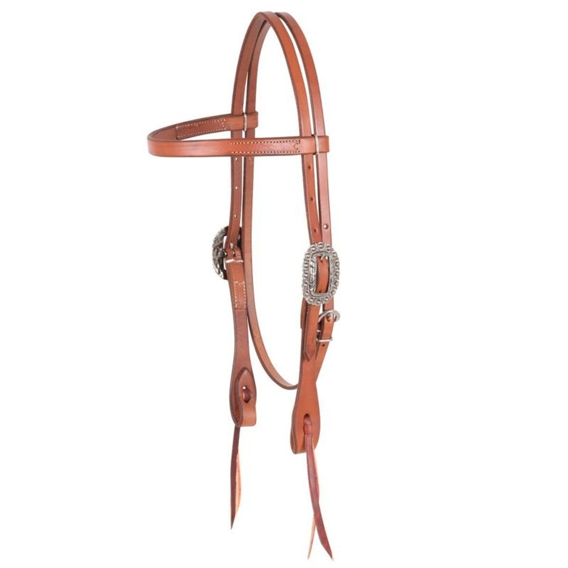 Cowboy Antique Silver Dotted Browband Headstall Br
