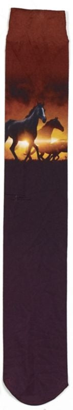 Ovation Ladies Zocks Boot Socks 9-11 Beige Horses