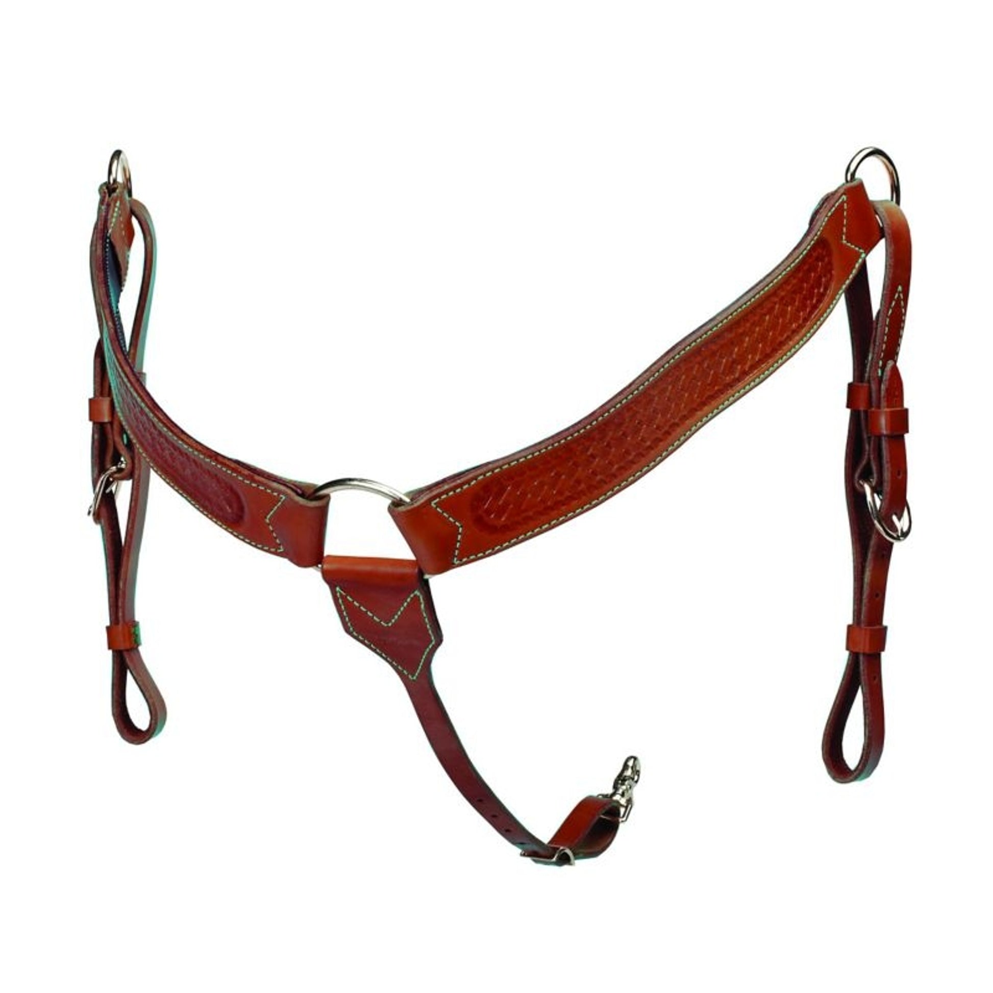 Basket Stamped Colorado Oiled Breast CollarBrn